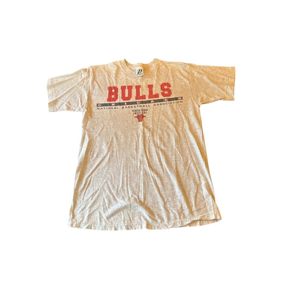 Vintage Chicago Bulls NBA T-Shirt By Dynasty Gray Heather Size M Vintage 90 - Picture 1 of 6